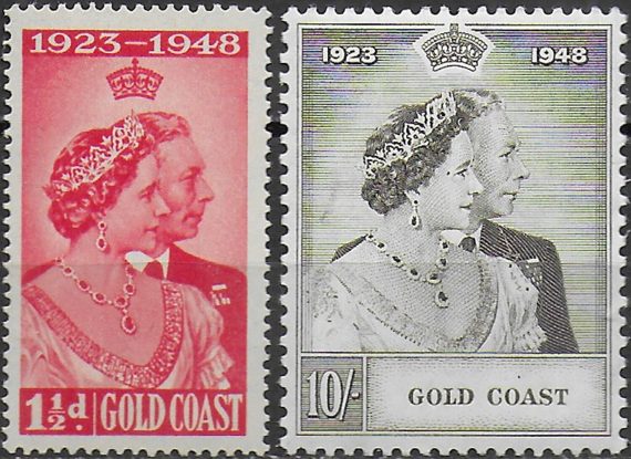 1948 Gold Coast Silver Wedding 2v. MNH SG n. 147/48