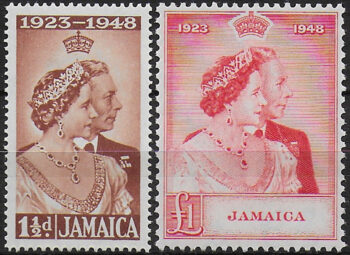 1948 Jamaica Silver Wedding 2v. MNH SG n. 143/44