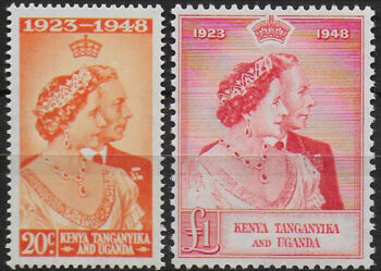 1948 Kenya Uganda Tanganyika Royal Silver Wedding 2v. MNH SG n. 157/58
