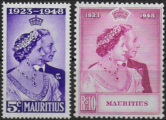 1948 Mauritius Royal Silver Wedding 2v. MNH SG n. 270/71