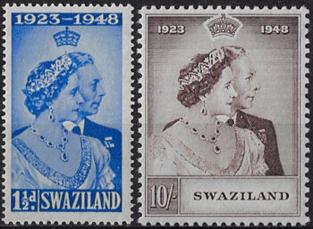 1948 Swaziland Royal Silver Wedding MNH SG n. 46/47