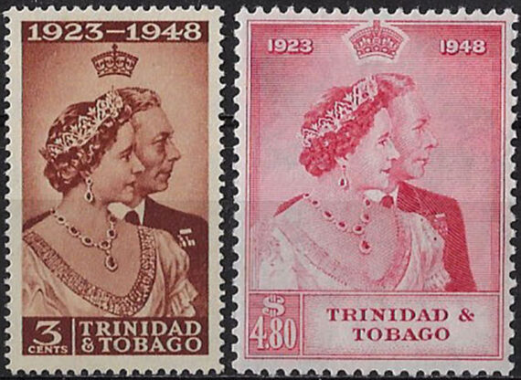 1948 Trinidad and Tobago Royal Silver Wedding MNH SG n. 259/60