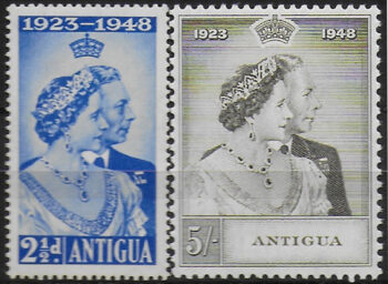 1949 Antigua Silver Wedding 2v. MNH SG n. 112/13