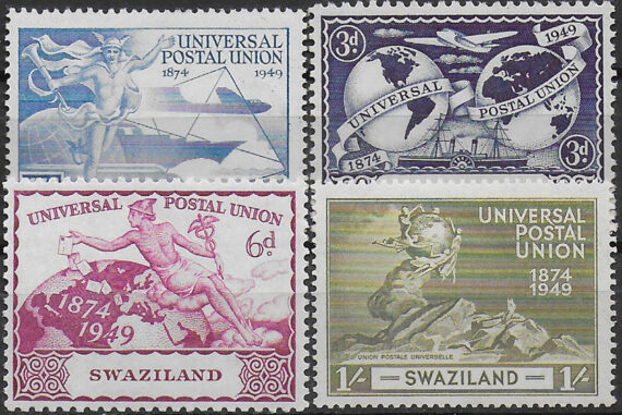 1949 Swaziland UPU 75th Anniversary 4v. MNH SG n. 48/51