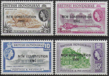 1960 British Honduras New Constitution 4v. MNH SG n. 194/97