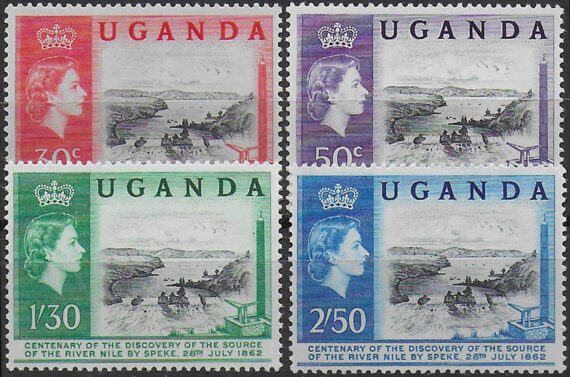 1962 Uganda sourse of the Nile 4v. MNH SG. n. 95/98