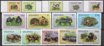 1979 Uganda wildlife 14v. MNH SG. n. 303A/310B