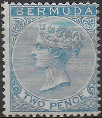 1886 Bermuda Vittoria 2p. blue MH SG n. 25