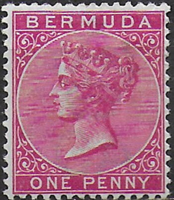 1889 Bermuda Vittoria 1d. aniline carmine MH SG n. 24a