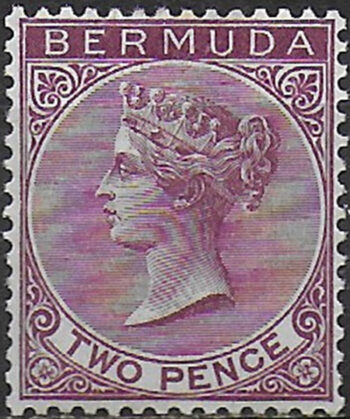 1893 Bermuda Vittoria 2p. aniline purple MH SG n. 26