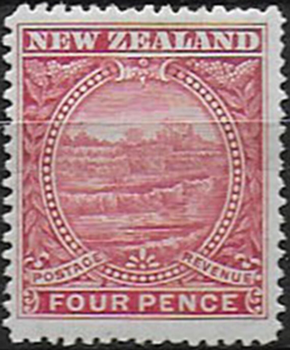 1898 New Zealand Rotomahana 4d. bright rose MH SG n. 252