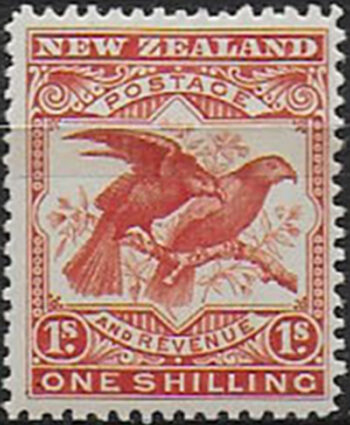 1898 New Zealand Kea and Kaka 1s. dull red MH SG n. 257a