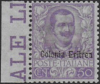 1903 Eritrea VE III 50c. malva bf MNH Sassone n. 27