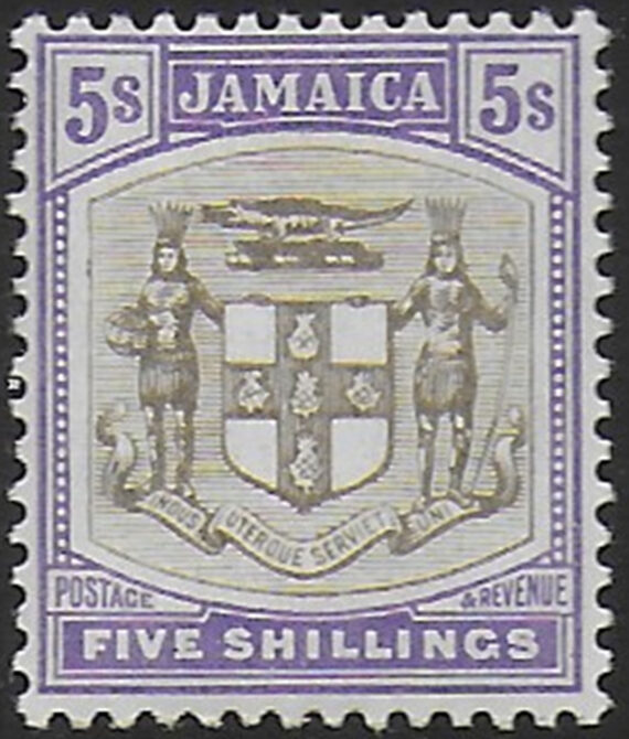 1905 Jamaica Edoardo VII 5s. grey and violet MNH SG n. 45