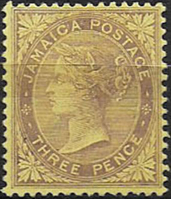 1910 Jamaica Victoria 3d. pale purple/yellow MH SG n. 47a