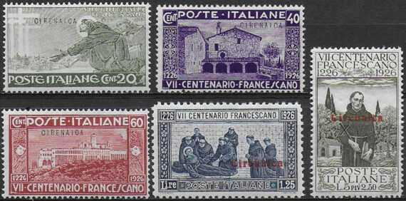 1926 Cirenaica San Francesco 5v. bc MNH Sassone n. 27/31