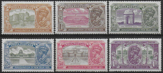 1931 India Giorgio V New Delhi 6v. MNH SG n. 226/31