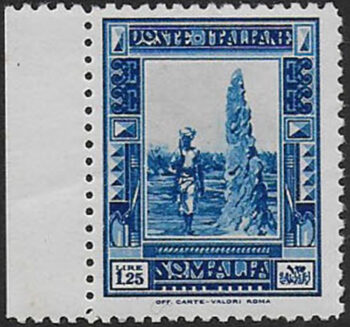 1932 Somalia Termite mound Lire 1,25 azzurro 1v. MNH Sassone n. 177