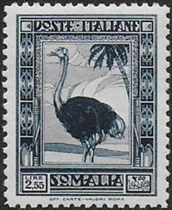 1932 Somalia Struzzo Lire 2,55 ardesia 1v. MNH Sassone n. 180