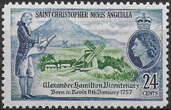 1957 St Christopher Alexander Hamilton MNH SG n. 119