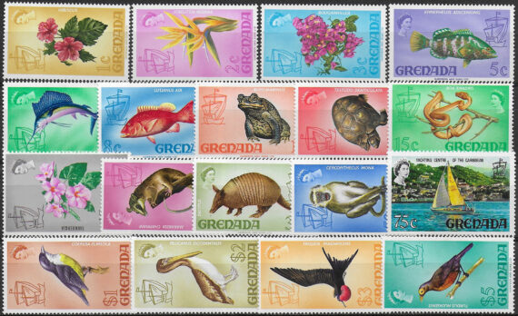 1968 Grenada flora and fauna 18v. MNH SG. n. 306/321