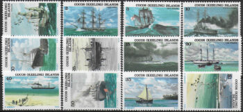 1976 Cocos Islands ships and vessels 12v. MNH SG n. 20/31