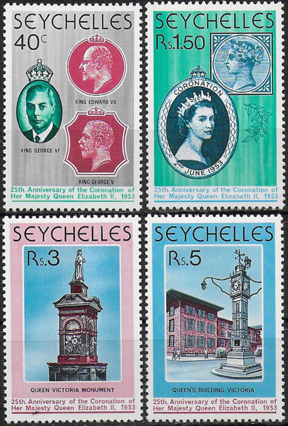 1978 Seychelles 25th Coronation 4v. MNH SG n. 428/31