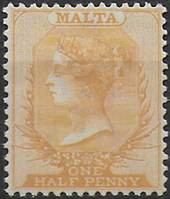1882 Malta Vittoria ½d orange-yellow MNH SG n. 18