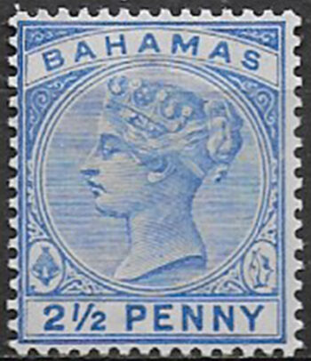 1884 Bahamas Vittoria 2½d. ultramarine MNH SG n. 52