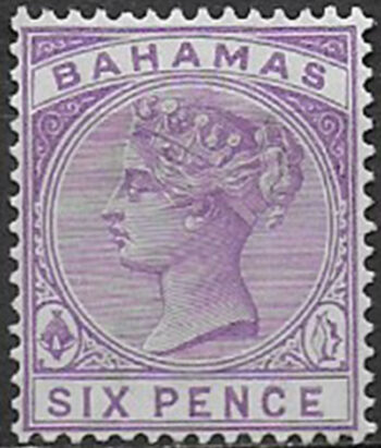 1890 Bahamas Vittoria 6d. mauve MNH SG n. 54