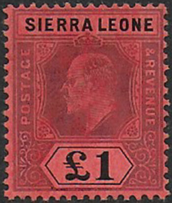 1911 Sierra Leone 1£ purple and black-red MH SG n. 111