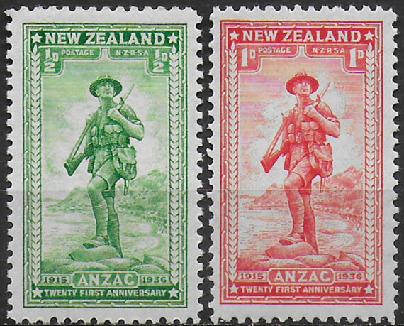 1936 New Zealand Charity ANZAC 2v. MNH SG n. 591/92