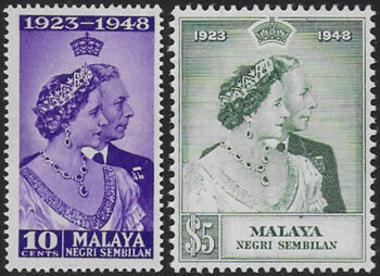 1948 Negri Sembilan Royal Silver Wedding 2v. MNH SG n. 40/41