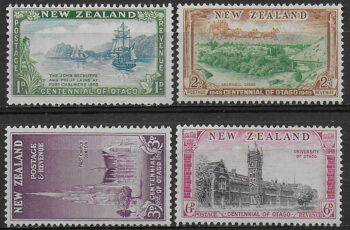 1948 New Zealand Centennial of Otago 4v. MNH SG n. 692/95