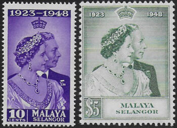 1948 Selangor Royal Silver Wedding 2v. MNH SG n. 88/89