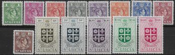 1949-50 St Lucia Giorgio VI 14v. MNH SG n. 146/59
