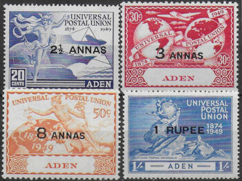 1949 Aden UPU 75th Anniversary 4v. MNH SG n. 32/35