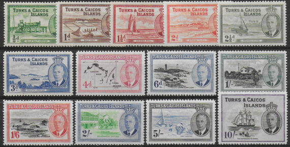 1950 Turks and Caicos Giorgio VI 13v. MNH SG n. 211/33