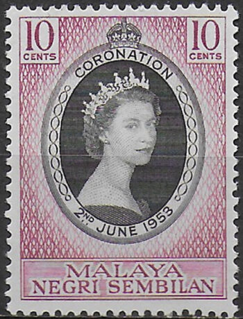 1953 Negri Sembilan Malaysia Coronation 1v. MNH SG n. 67