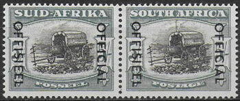 1953 South Africa OFFICIAL 5s. black pale blue-green MNH SG n. O50