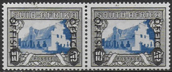 1953 South Africa OFFICIAL 10s. blue and charcoal MNH SG n. O51