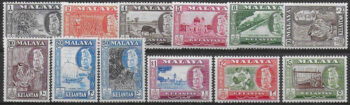 1957-63 Kelantan Sultan Yahya Petra 12v. MNH SG n. 83/94