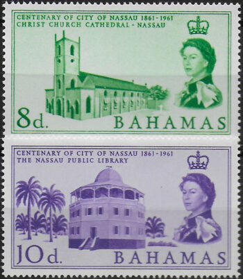 1962 Bahamas centenary of Nassau 2v. MNH SG. n. 221/222