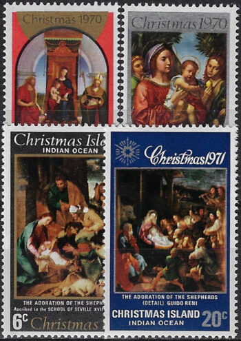 1970-71 Christmas Island Christmas 4v. MNH SG n. 33/34 + 35/36