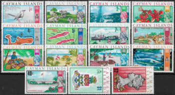 1970 Cayman Islands landscapes decimal currency 15v. MNH SG n. 273/87