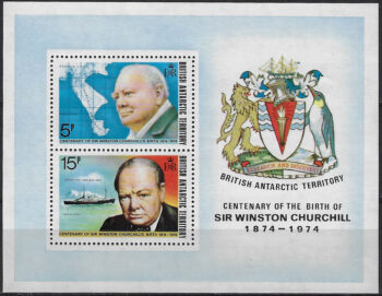 1974 British Antarctic Territory Churchill 1MS MNH SG n. MS 63
