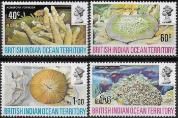 1972 British Indian Ocean Territory coral 4v. MNH SG n. 41/44
