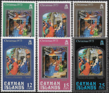 1973 Cayman Islands Christmas 6v. MNH SG n. 329/334
