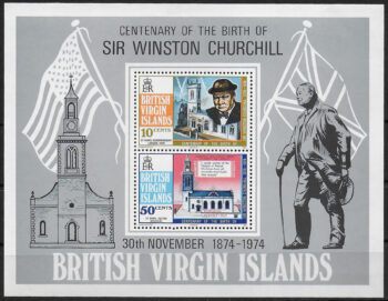 1974 British Virgin Islands Churchill 1MS MNH SG n. MS 324
