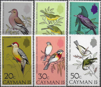 1974 Cayman Islands birds I° 6v. MNH SG n. 337/342